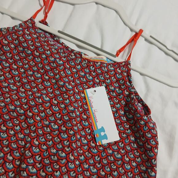 Vintage Havana L One-Piece Shorts Romper Boho fringed adjustable straps NWT - Picture 4 of 10